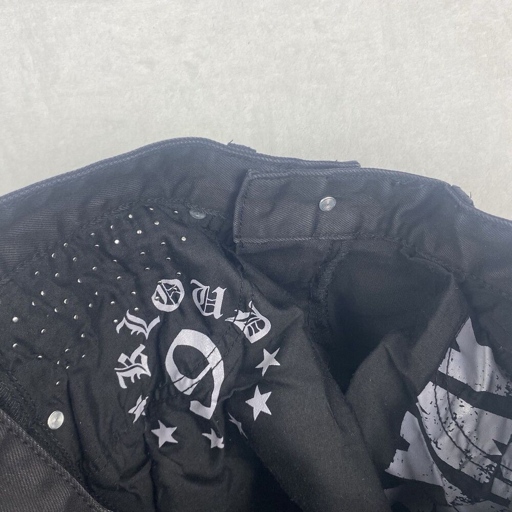 Kloud 9 Jeans Size 30/32 Black Painted Studded Design Streetwear Pockets Casual - Picture 13 of 16